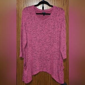 Women's Dress Barn Pink & Black Sweater, Size L